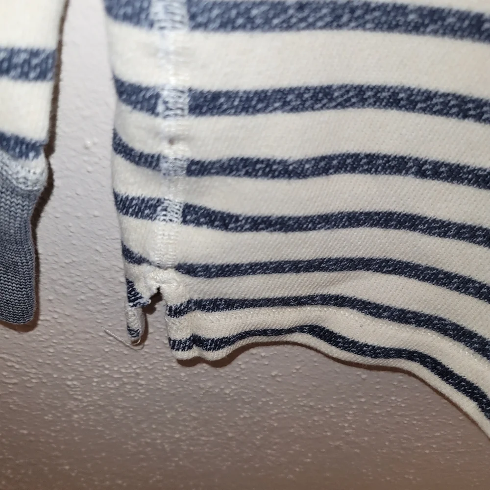 J. Crew Striped Top Cotton Navy And White Size Small